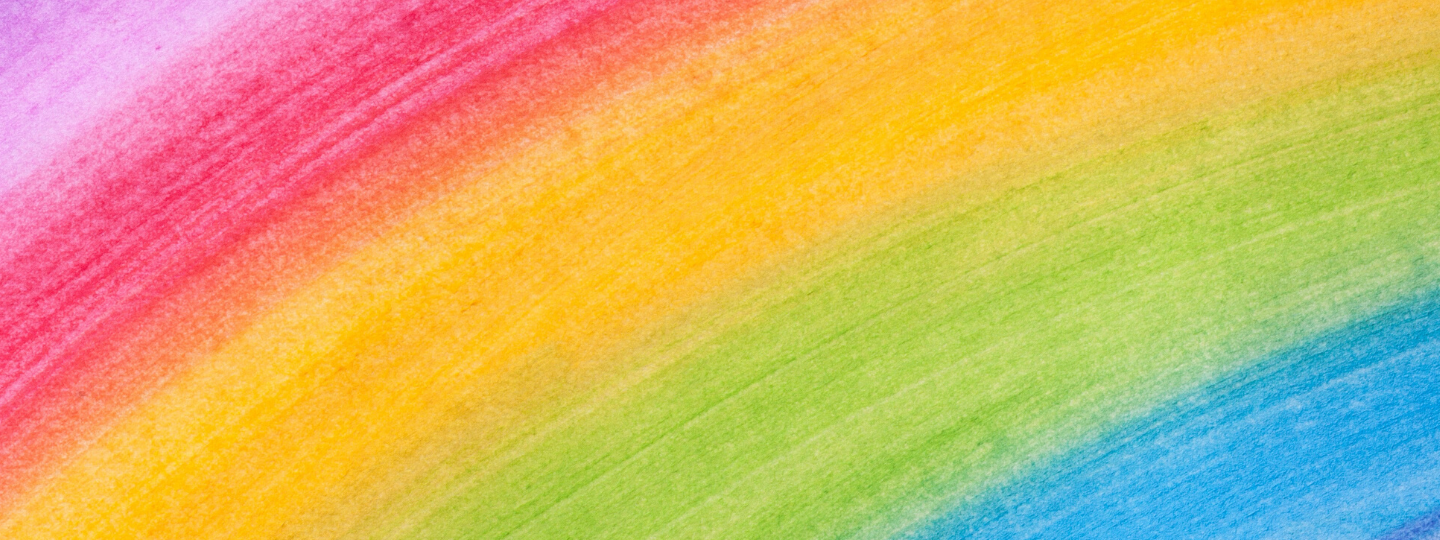 Close up of a painted rainbow