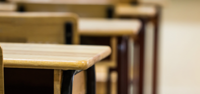 Information empty school desks