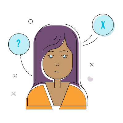 a illustration of a girl with purple hair
