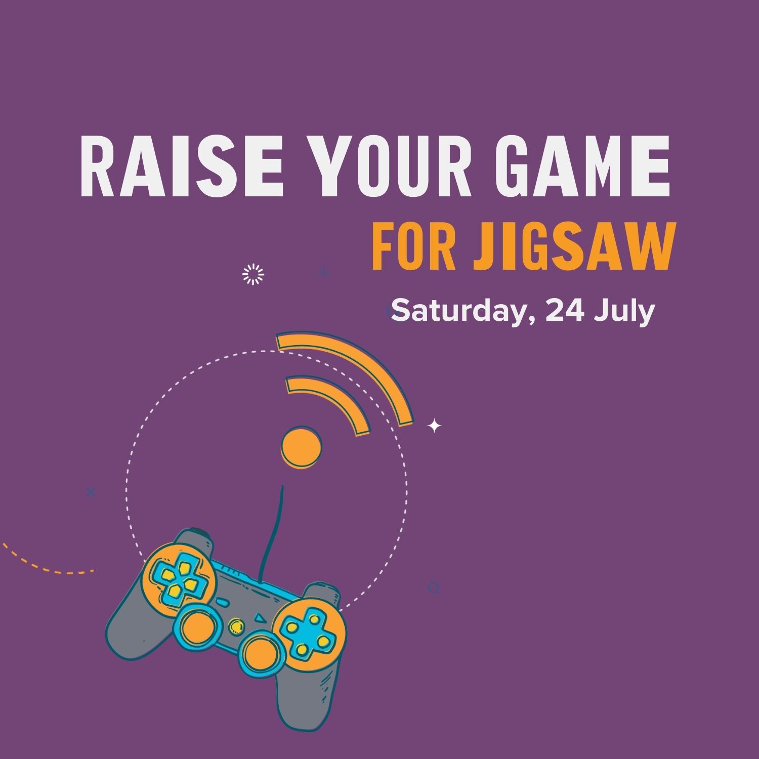 raise your game for jigsaw logo with game controller raise your game for jigsaw logo with game controller