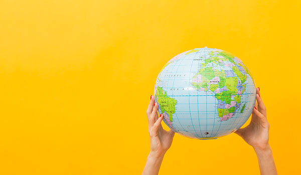 globe with hands globe with hands holding it