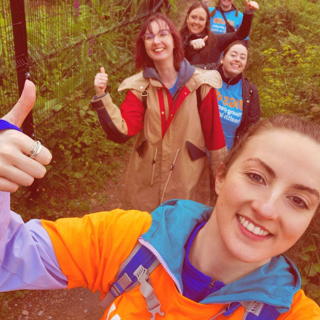 The Awesome 5 - Plain Image (2) 5 females taking a selfie together while out walking in nature to raise funds for Jigsaw